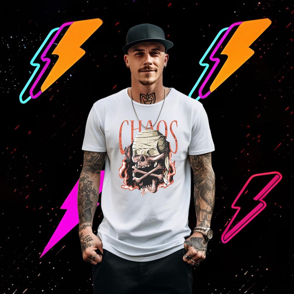 5A Men Tshirts Skeleton 100% Cotton 230g Round Neck Short Sleeve Summer Casual Mens T Shirts Anime Print Fashion Tops