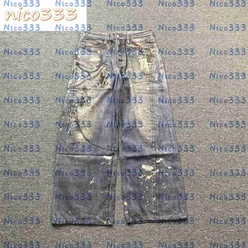 AC st chain splash ink digital 3D printing three-dimensional printing loose and versatile camouflage men and women straight leg casual washe