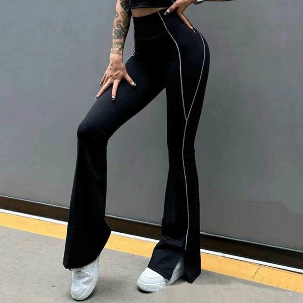 active pants womens yoga bell bottom tight flap pants lifting