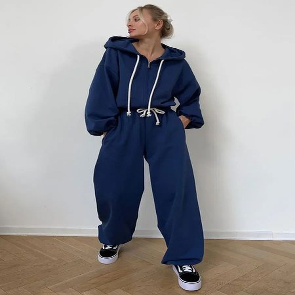 adies sports casual pants hoodie pieces sets winter thicken fleece