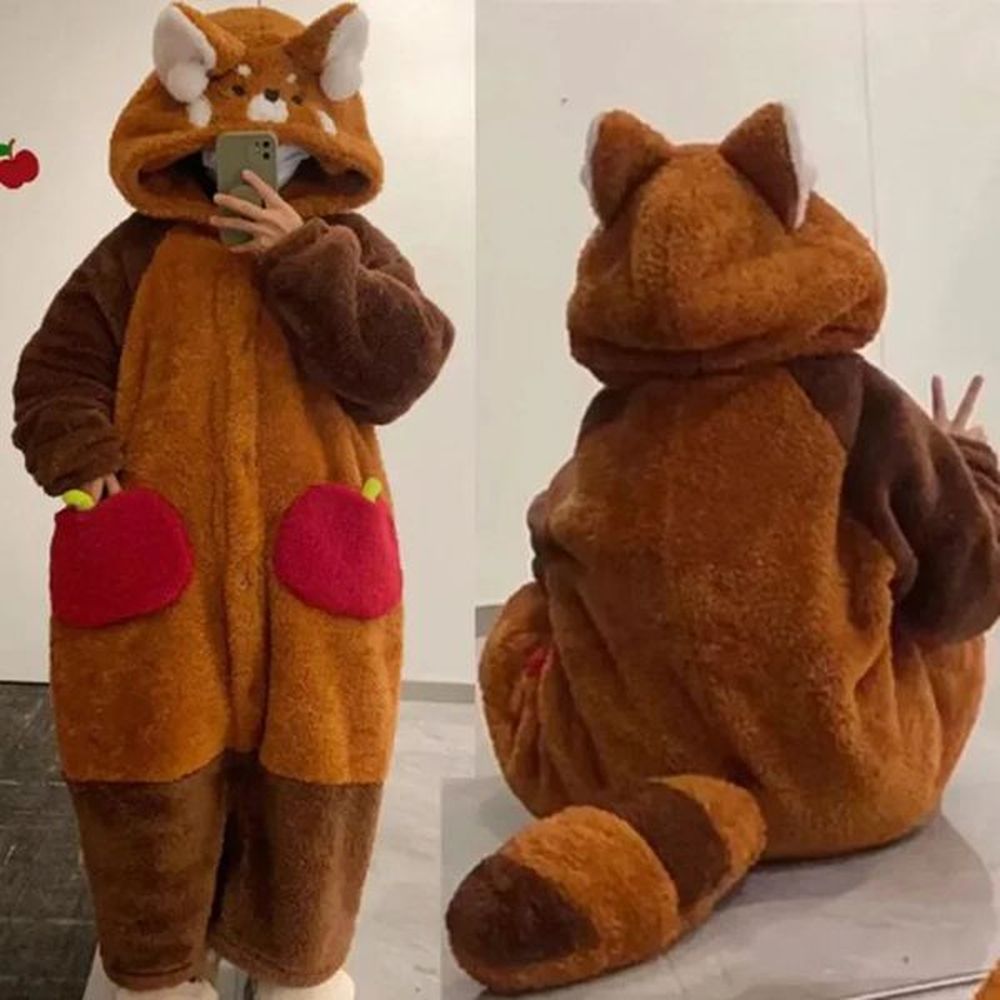 adult raccoon costumes cartoon pajamas halloween roleplaying animal