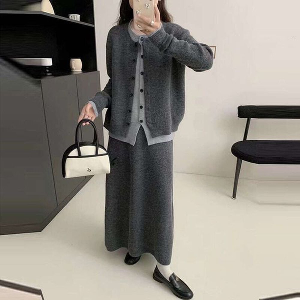advanced knitted cardigan womens autumn and winter new large sweater