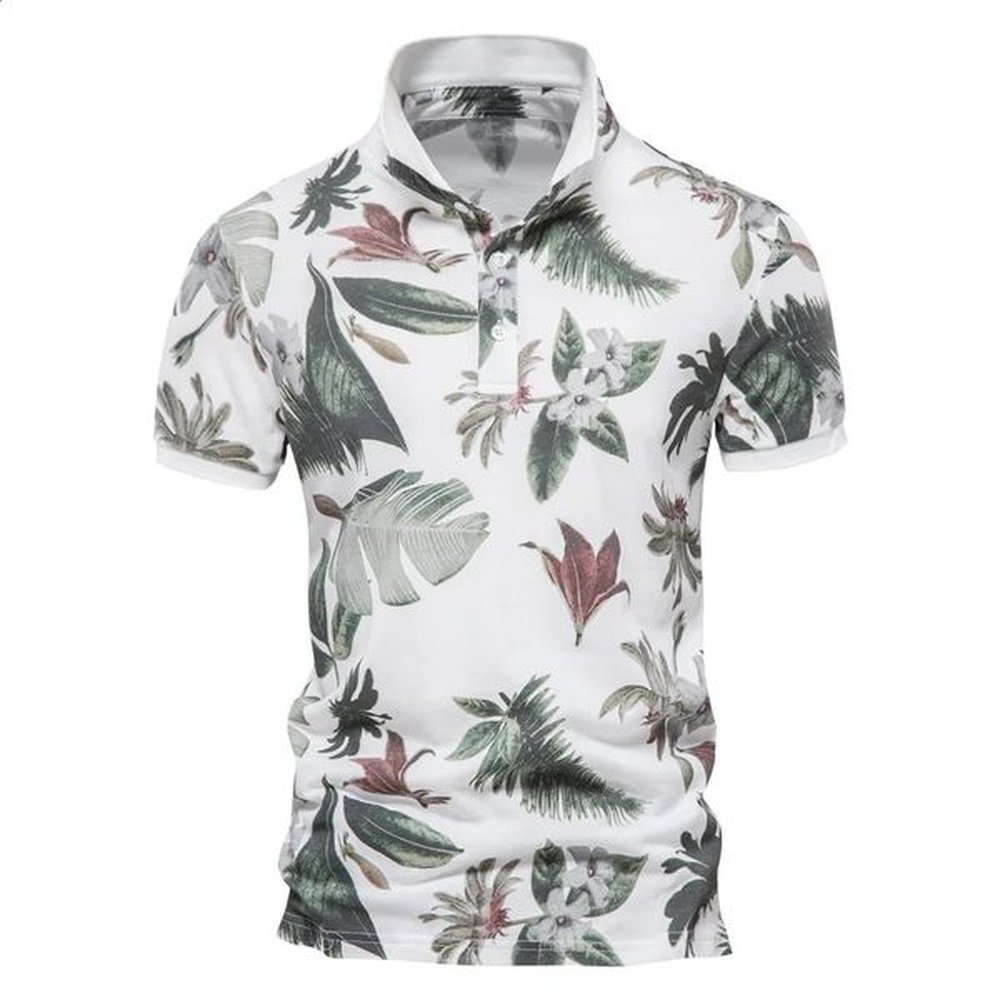 AIOPESON 100% Cotton Hawaii Style Polo Shirts for Men Short Sleeve Quality Casual Social Mens Polo T Shirts Summer Men Clothing 240819