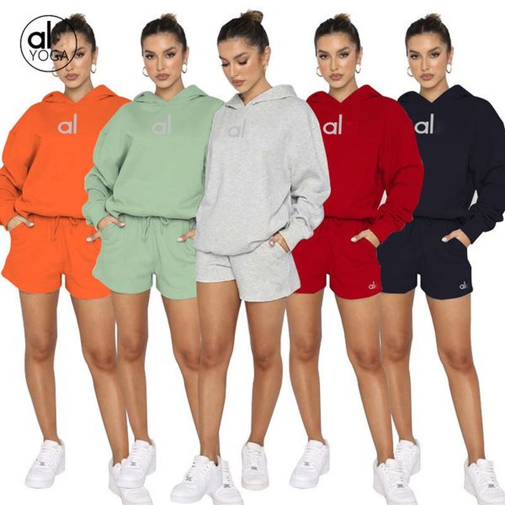 alosweats autumn and winter new product solid color pullover hooded