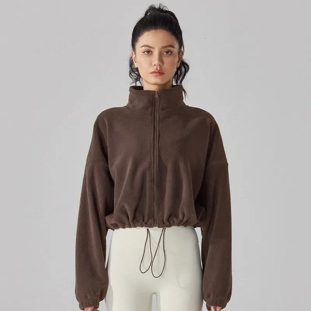 alosweats seta yoga set sweatshirts cropped full zip jackets slightly