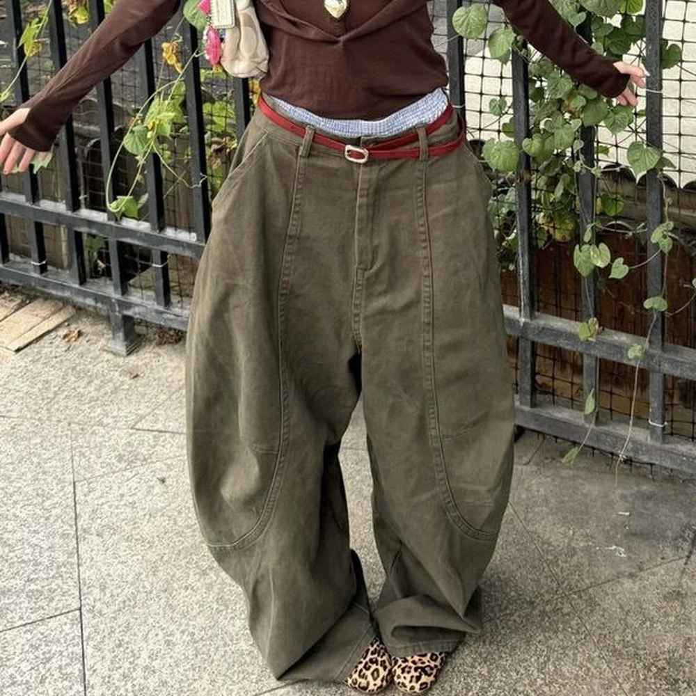 american high street washed distressed street baggy jeans woman yk