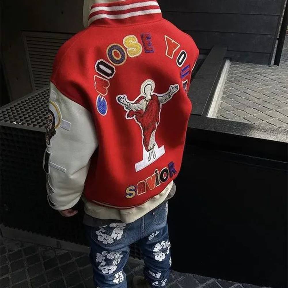 American retro baseball Printing uniform jacket y2k sports casual James same style couple 240715