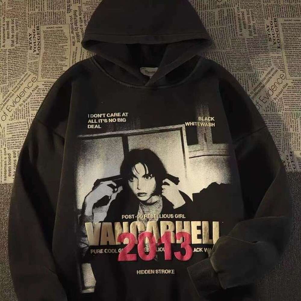 American Retro Harajuku Letter Print Women Hoodie Y k Top High Street Oversized Couple Streetwear Goth Clothing