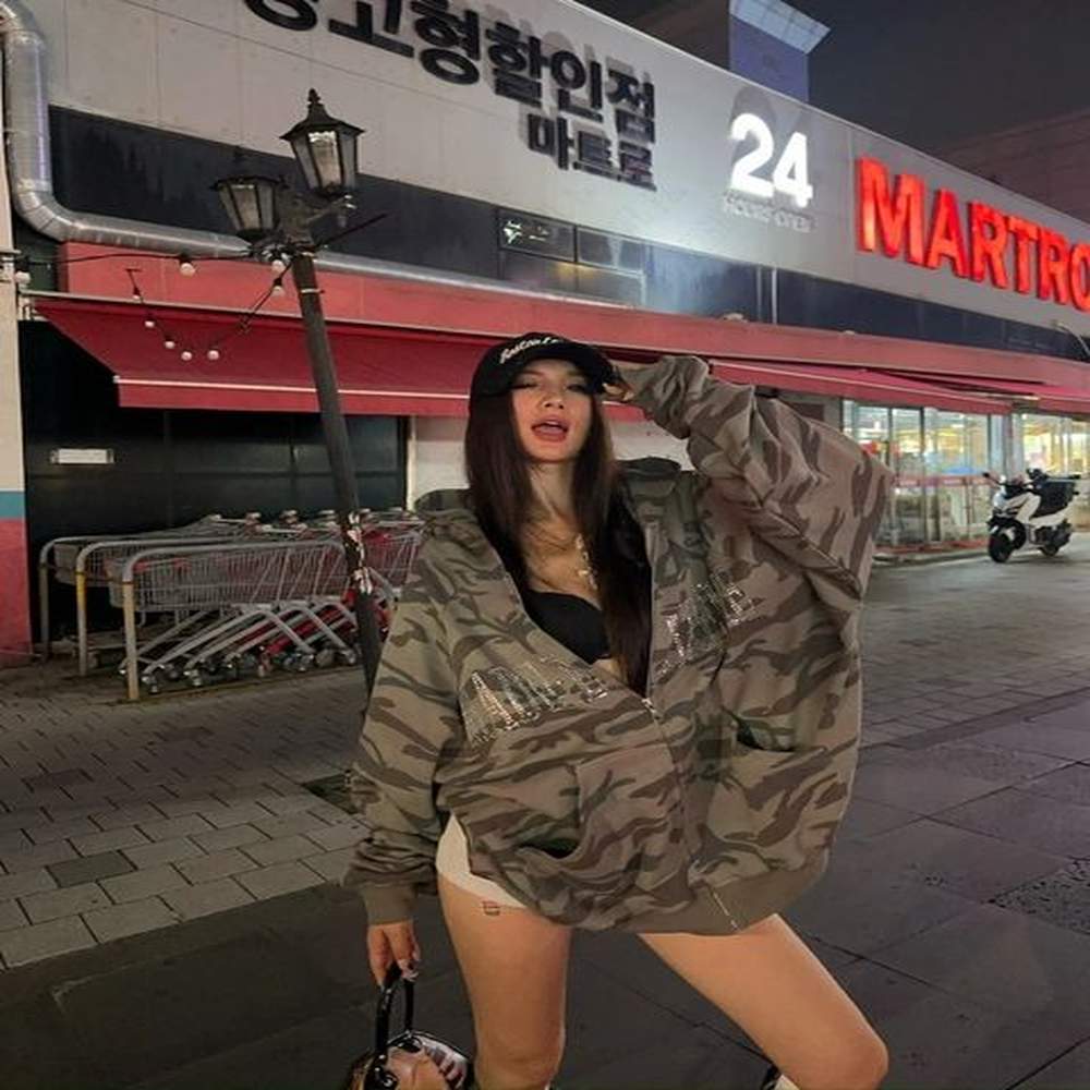 american subcultures fashionable retro camouflage diamond hoodie women loose cardigan