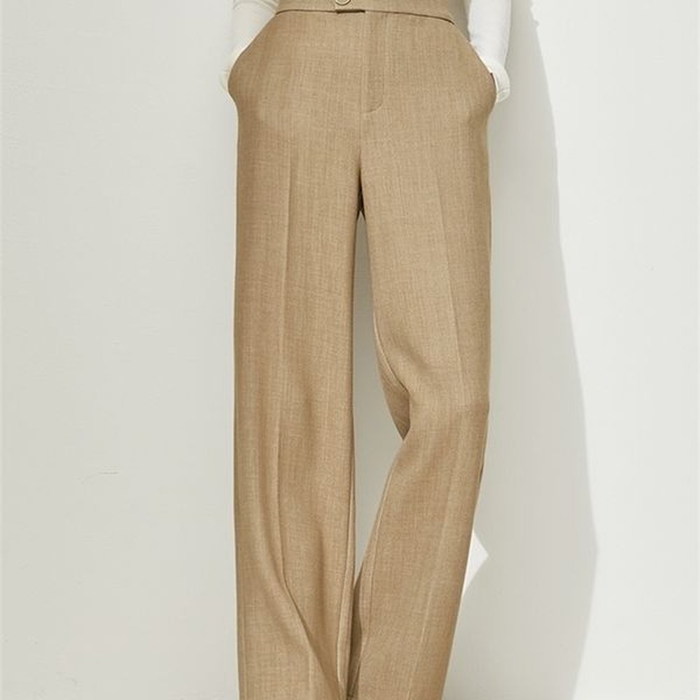amii minimalism winter pants for women elegant high wais wide