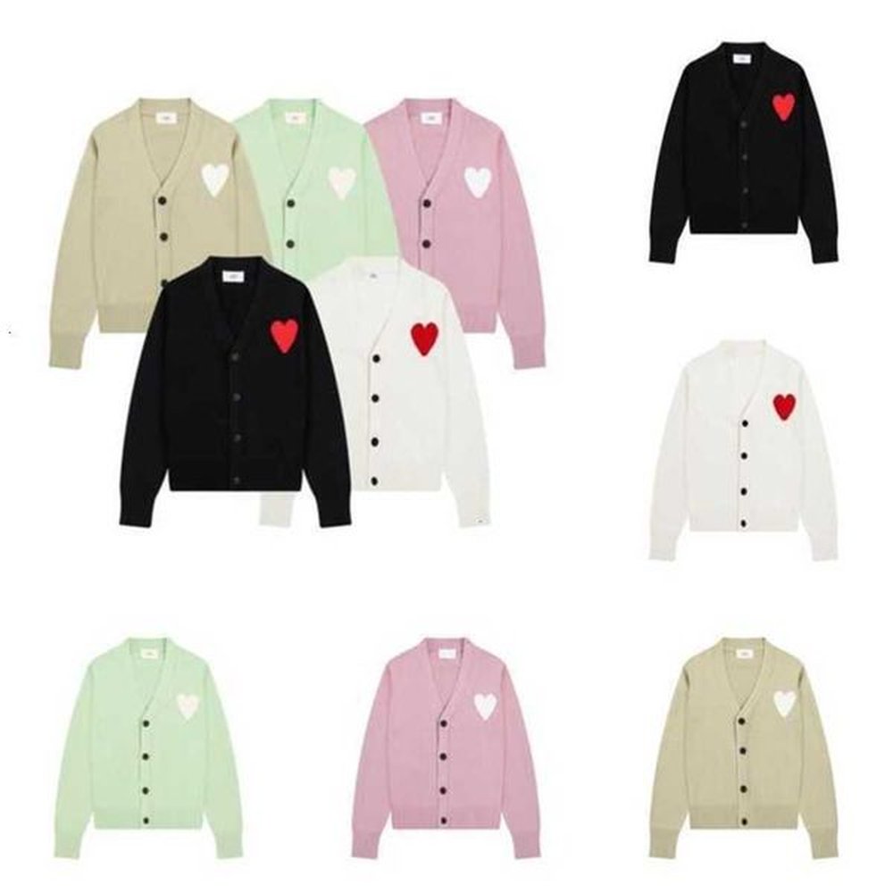Amipull Cardigan Sweater Paris Winter Warm Designer Buttons Sweat France Fashion Brand A Word Heart Love Casual Jackets Amissweater