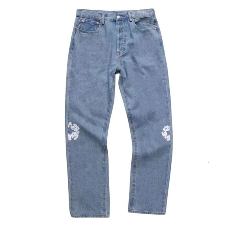 Amirin Jeans Mens Designers Jean Hombre Harajuku Trousers Flower Print Pants Oversized Streetwear Straight Casual Men And Women Ksubi Denim