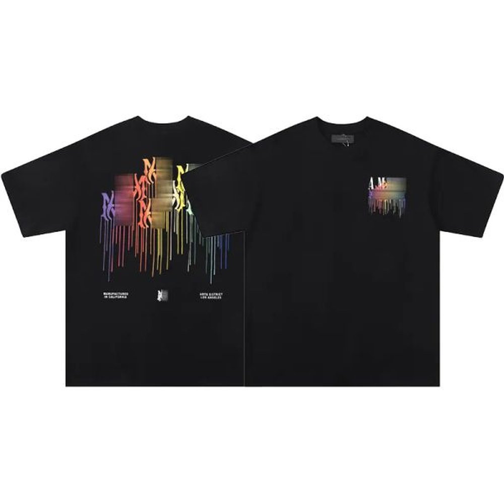2024 Amirs Summer luxury fashion High street cotton T-shirt Sweatshirt T-shirt jumper Breathable men and women patterned printed casual shor