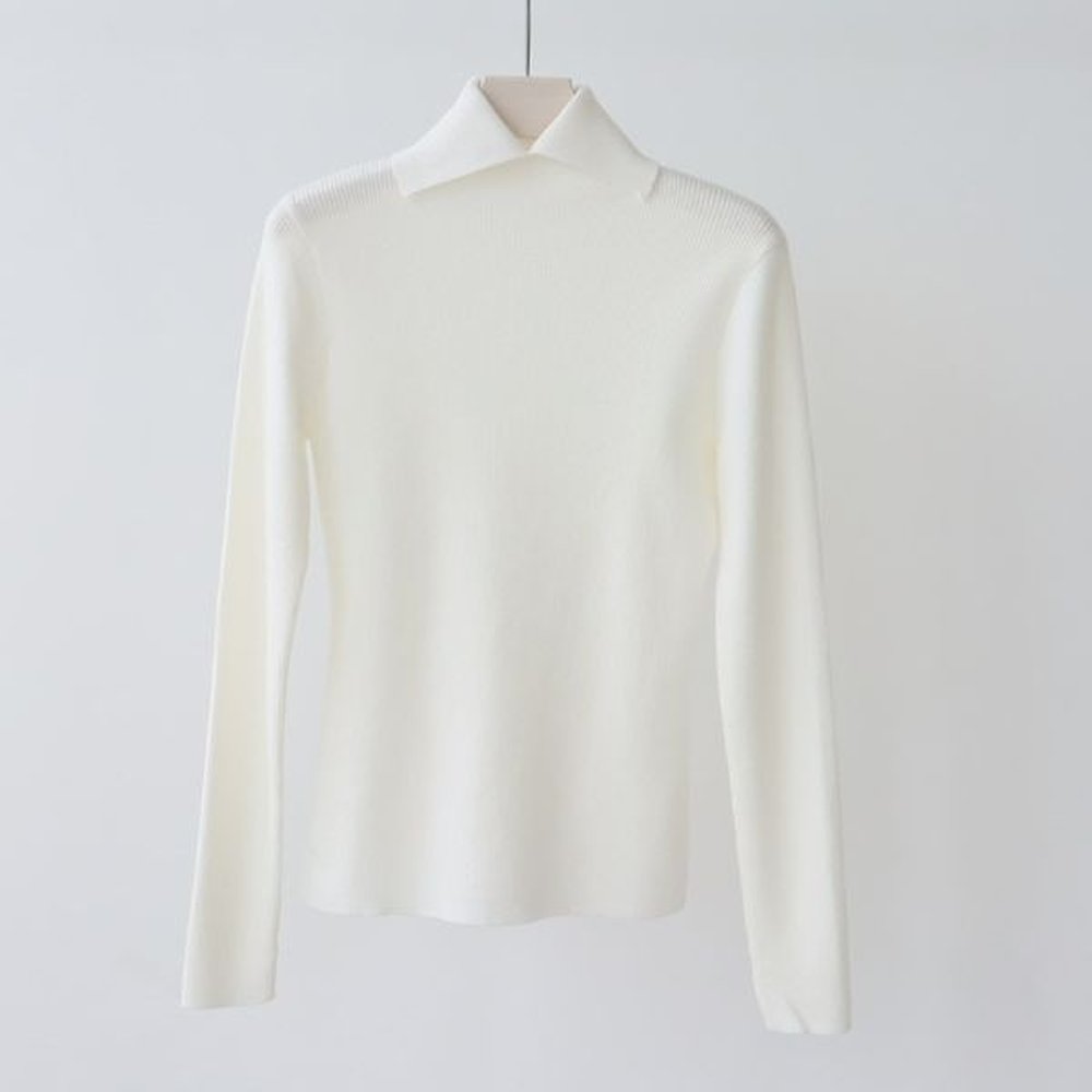 ams elegant ladies round neck cashmere sweater with color blocking