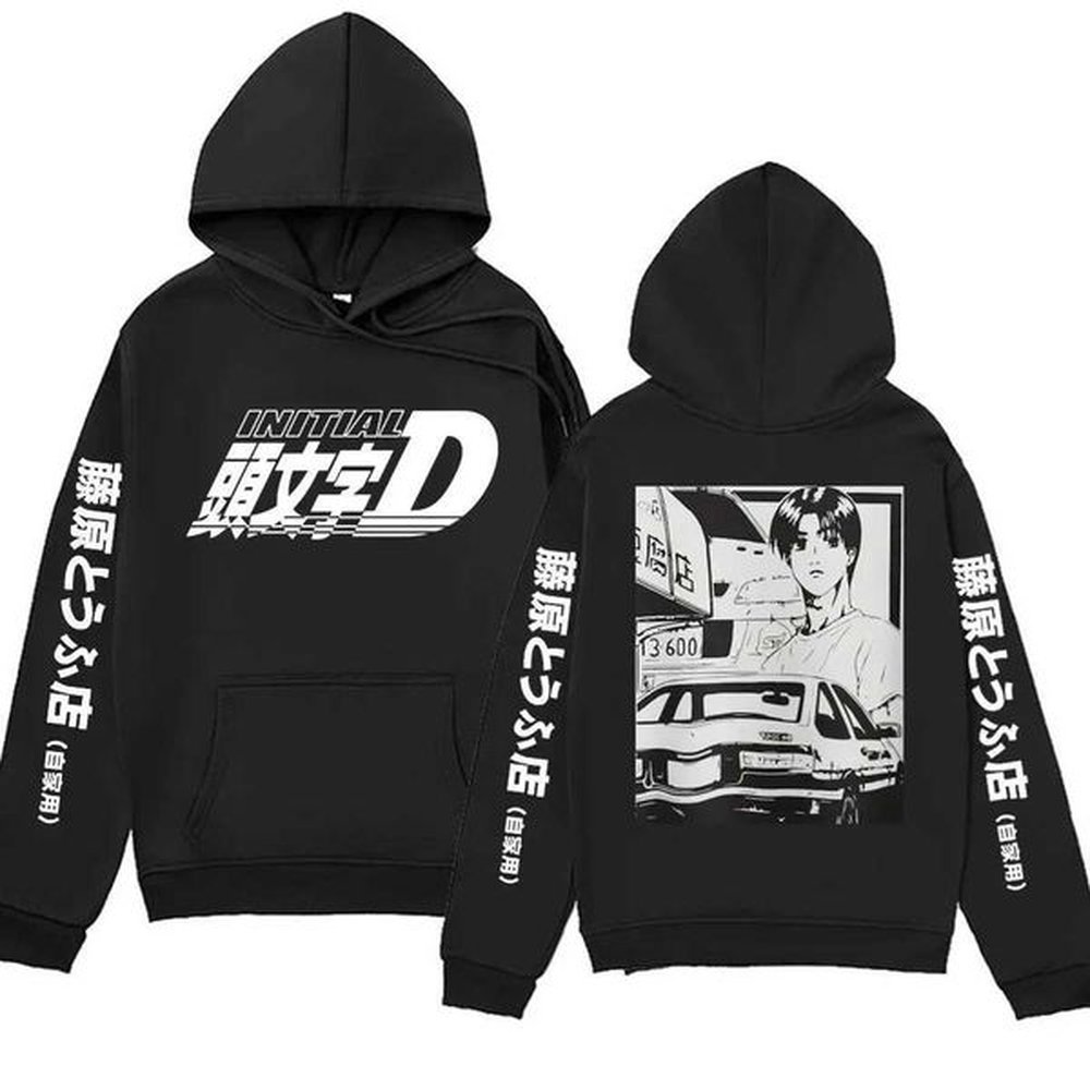 Anime Initial D AE86 Hoodie Hachiroku Shift Drift Cotton Hoody Takumi Fujiwara Tofu Shop Men Women Sweatshirts Winter ClothingXJ241107