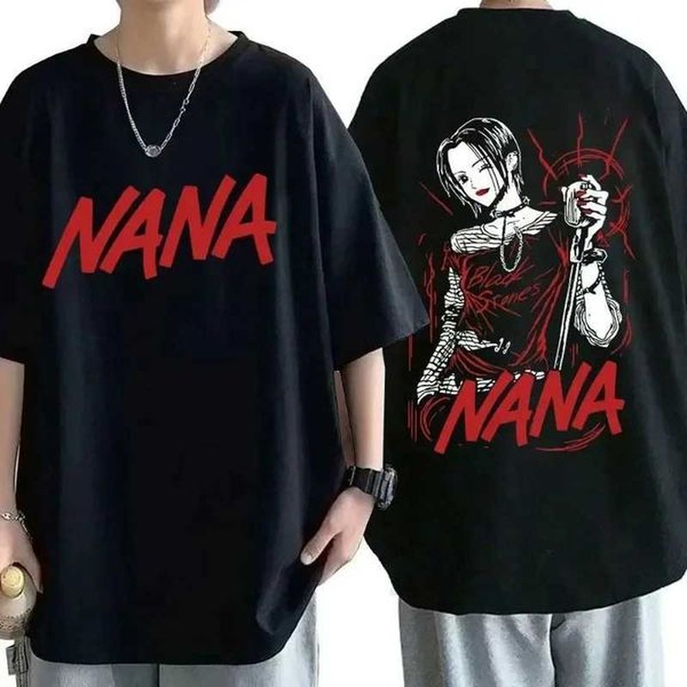 Anime Nana Osaki Printed Cartoon Anime Cotton T-Shirt Mens Short Sleeve Cotton Large Harajuku Streetwear Fashion Mens T-ShirtT250207