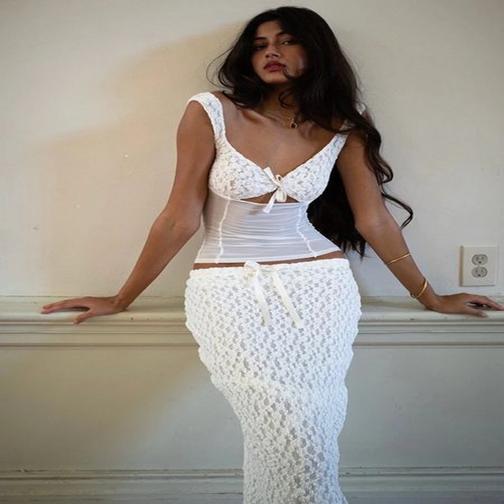 articat sexy lace patchwork two piece set women tank top