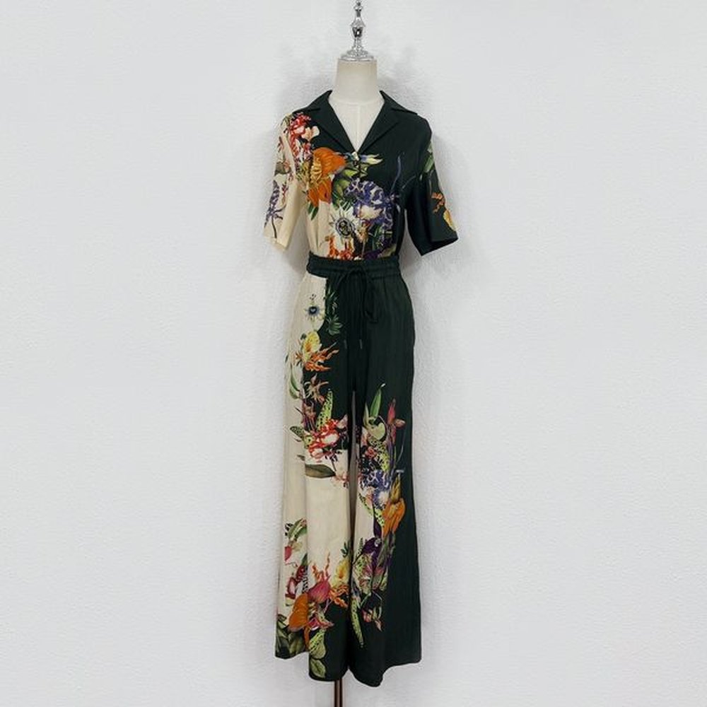 australian designers new silk and linen printed shirt and pants