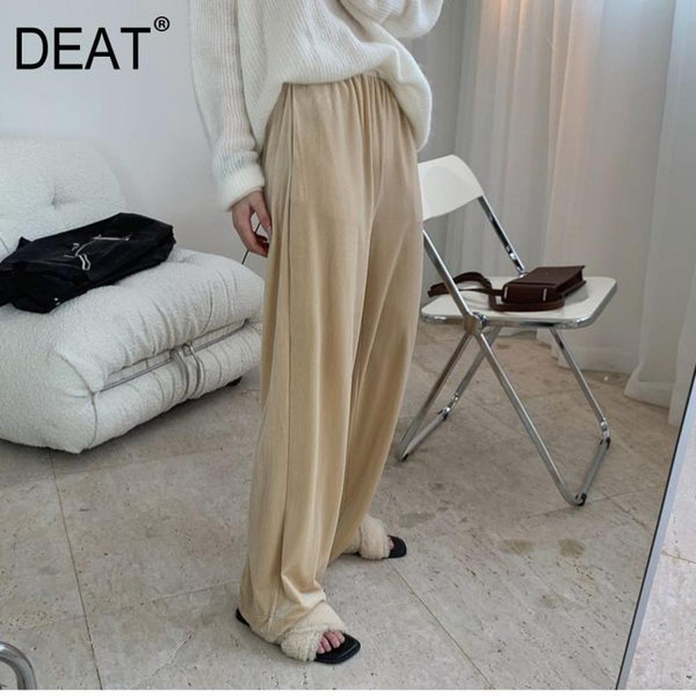 autumn and spring fashion casual high waist straight wide leg