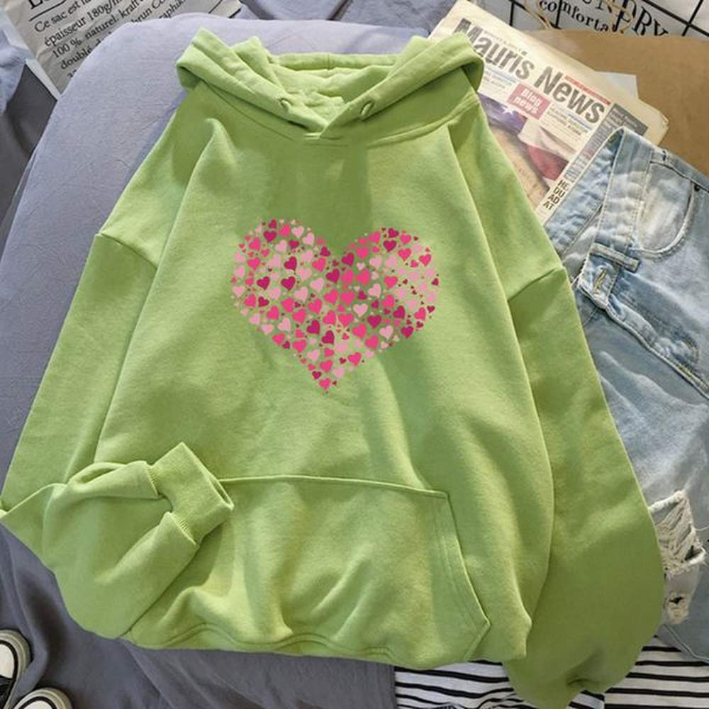 autumn and winter cautious printed hoodie sweatshirt for couples in