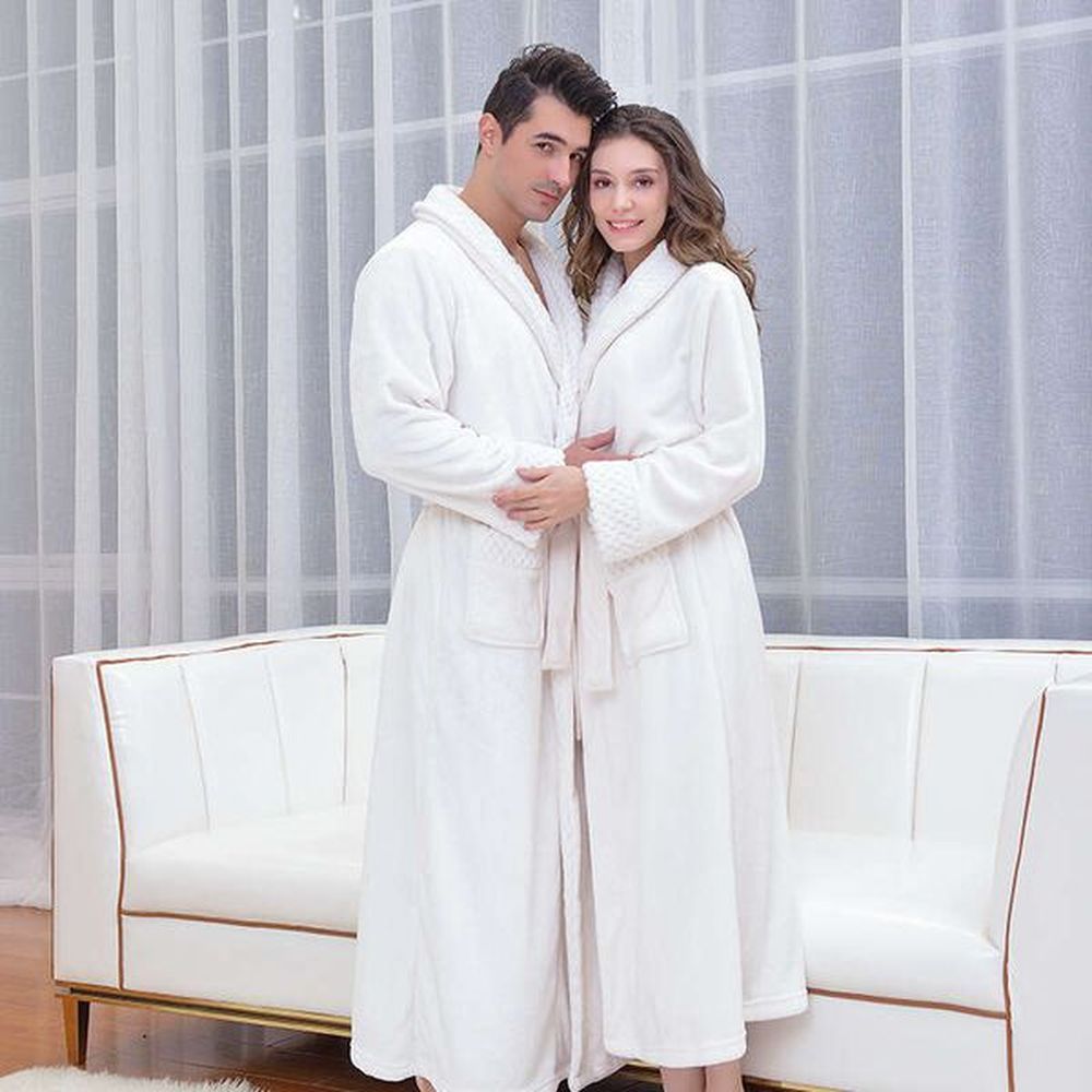 autumn and winter flannel long bathrobe plus thick veet womens