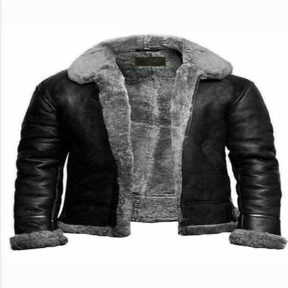 Autumn and Winter Mens Artificial Fur Integrated Long Slve Jacket CoatC241009