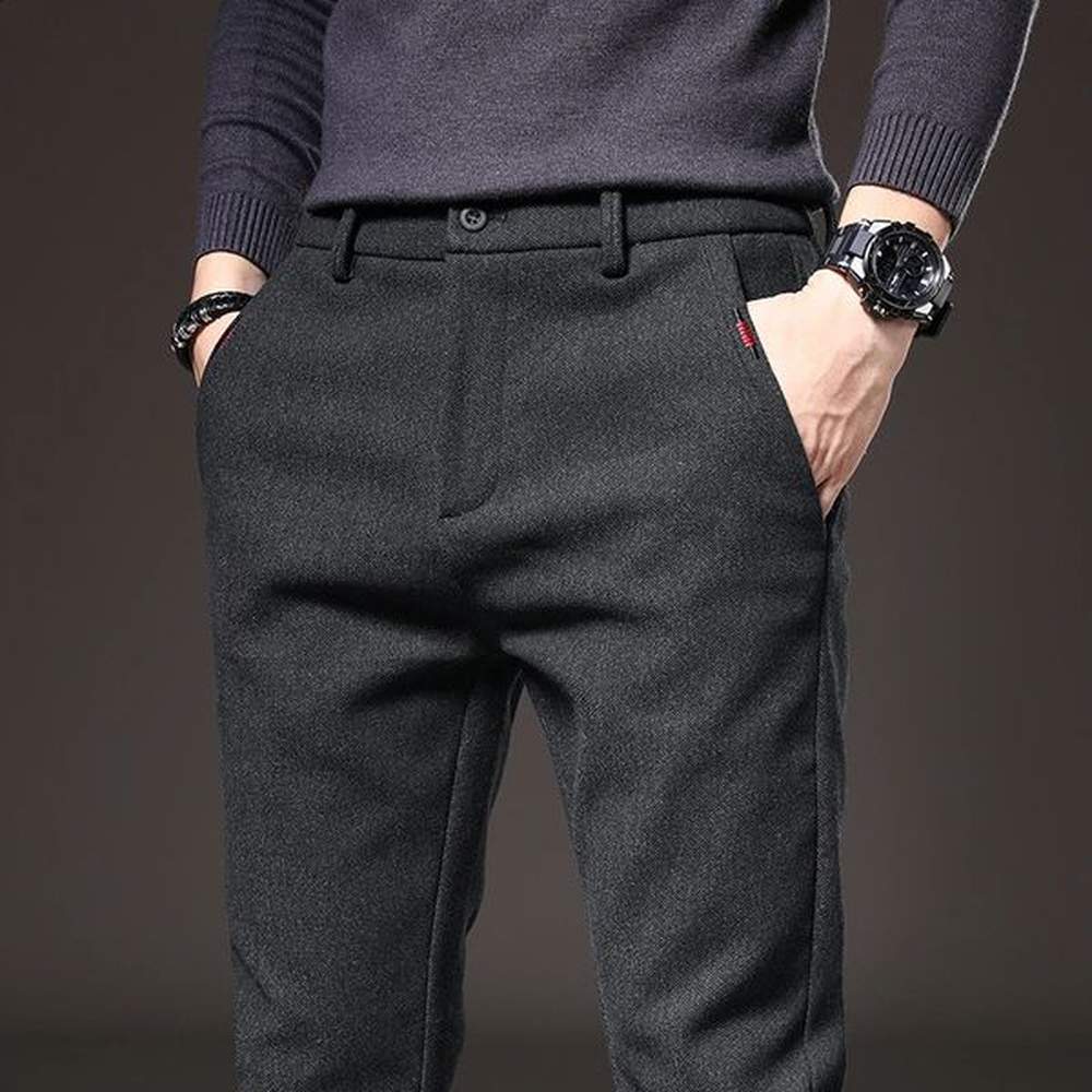 Autumn and Winter Mens Casual Pants Slim Fit Comfortable Waist Straight Sleeve Fashion Versatile 250110