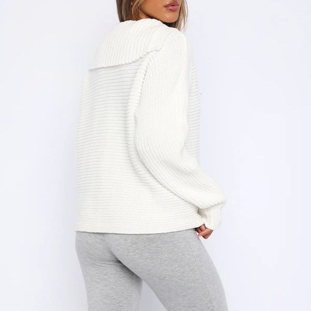 autumn and winter new knitted womens lazy style long sleeved