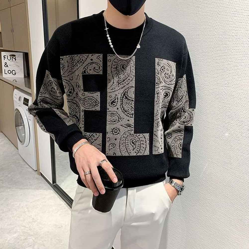 autumn and winter new mens letter fashion thick korean version