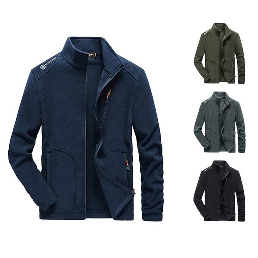 Autumn and winter new men's warm thick warm fleece jacket jacket not hooded loose jacket rocker jacket m028