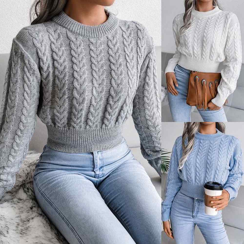autumn and winter new womens knitted with exposed navel short