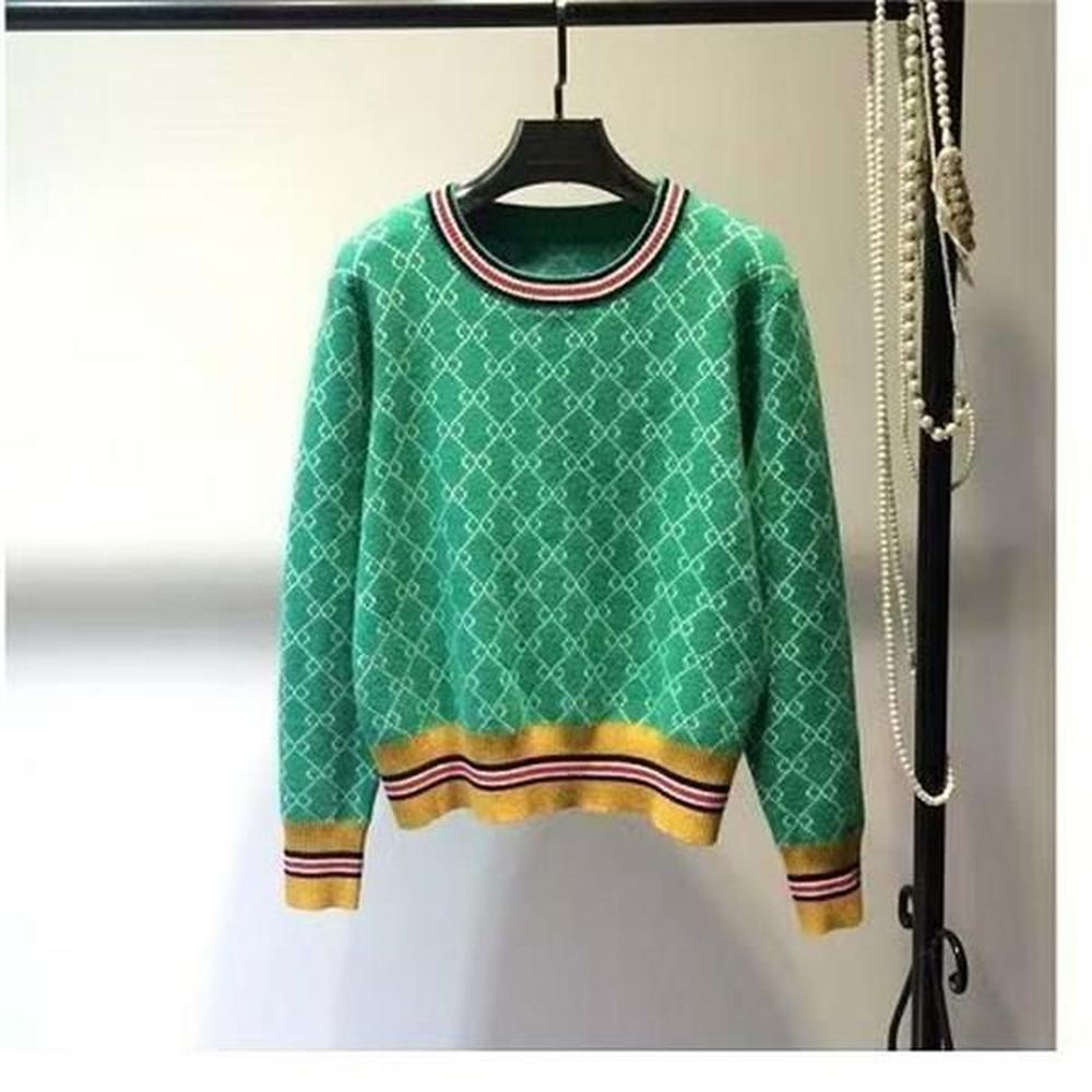 autumn and winter plaid letter pullover korean version of loose