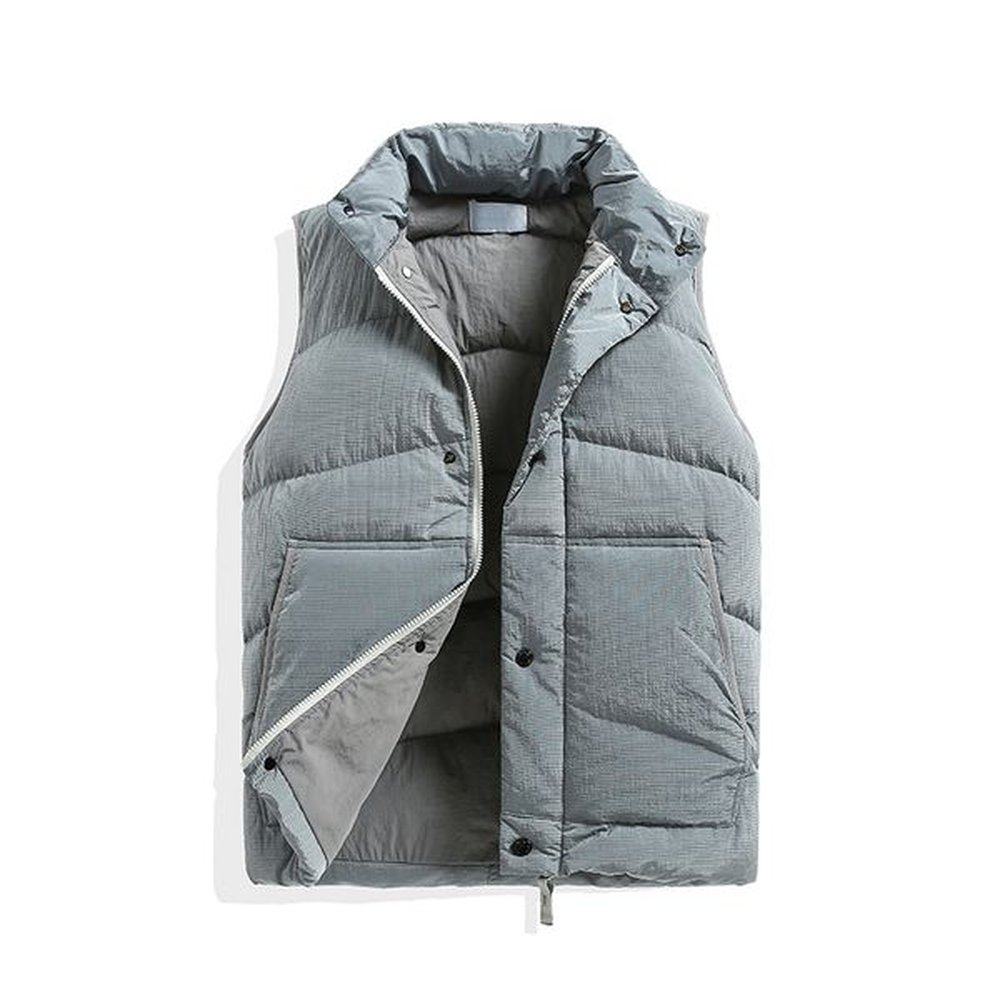 Autumn and winter Solid color Men's Vests Embroidered Badge Down jacket warmer Warm heater vest European American fashion brand simplic