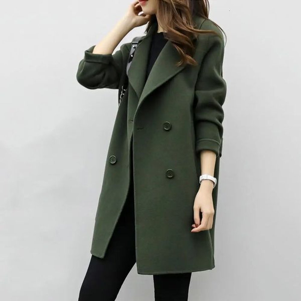autumn and winter temperature womens wool coat womens slim fit