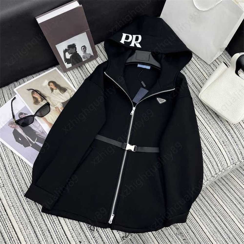 autumn designer clothes womens jacket midlength coat airlayered fabric letterprinted