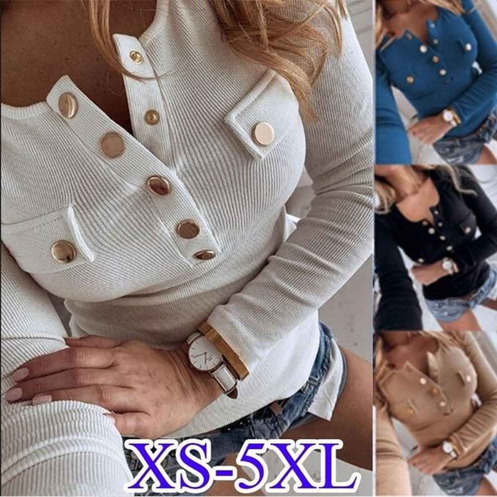 autumn designers new womens long sleeved casual button tshirt in