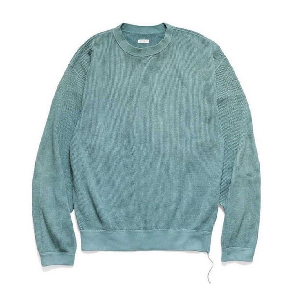 autumn hirata and hongkapital cotton waffle round neck solid