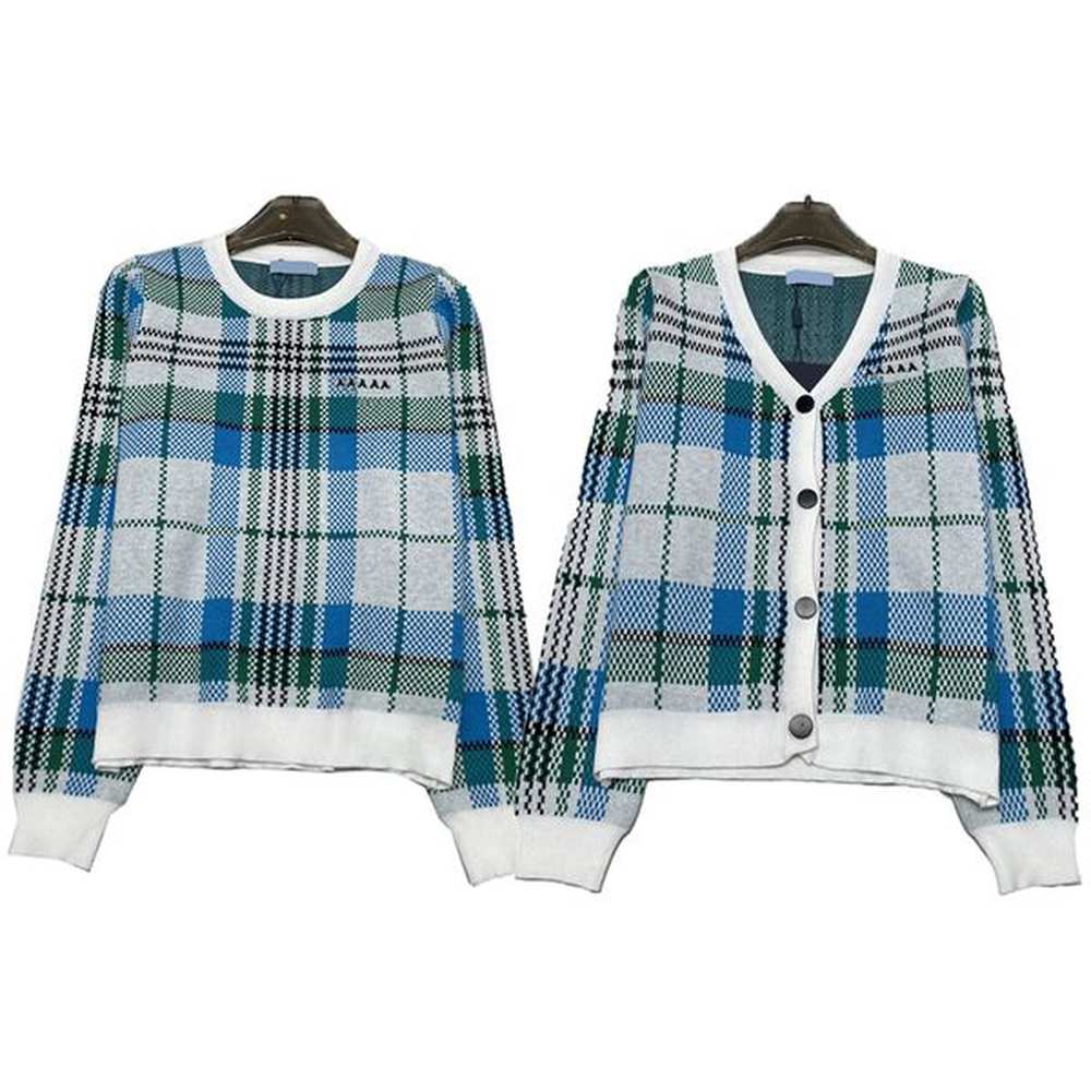 autumn knit cardigan women pullover sweater classic plaid sweater casual