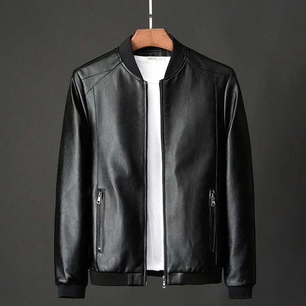2024 Autumn Men Black Biker PU Leather Coat Korean Fashion Pu Jacket Trend Casual Fit Slim Baseball Clothes 8Xl 241121