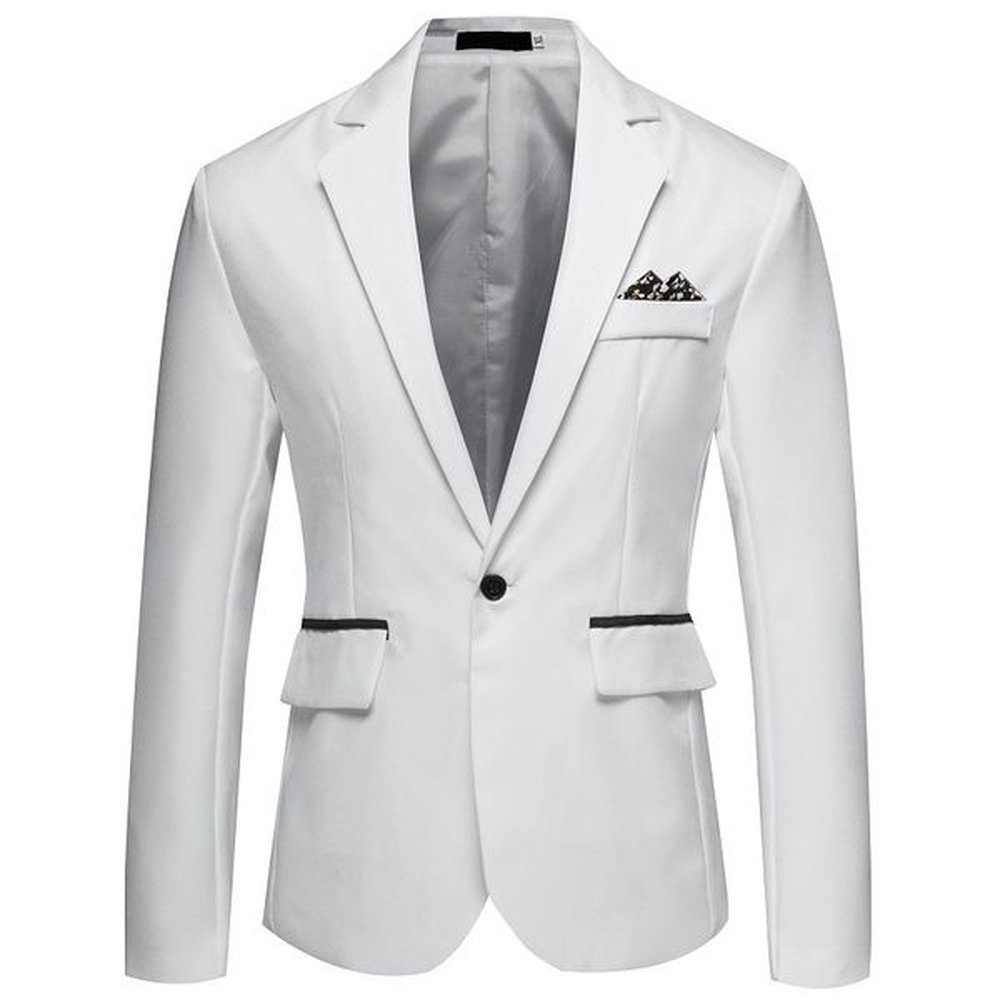 Autumn Men's Business Suit with Single Breast Design and Side Slit Ideal for Cross-border Amazon Exports