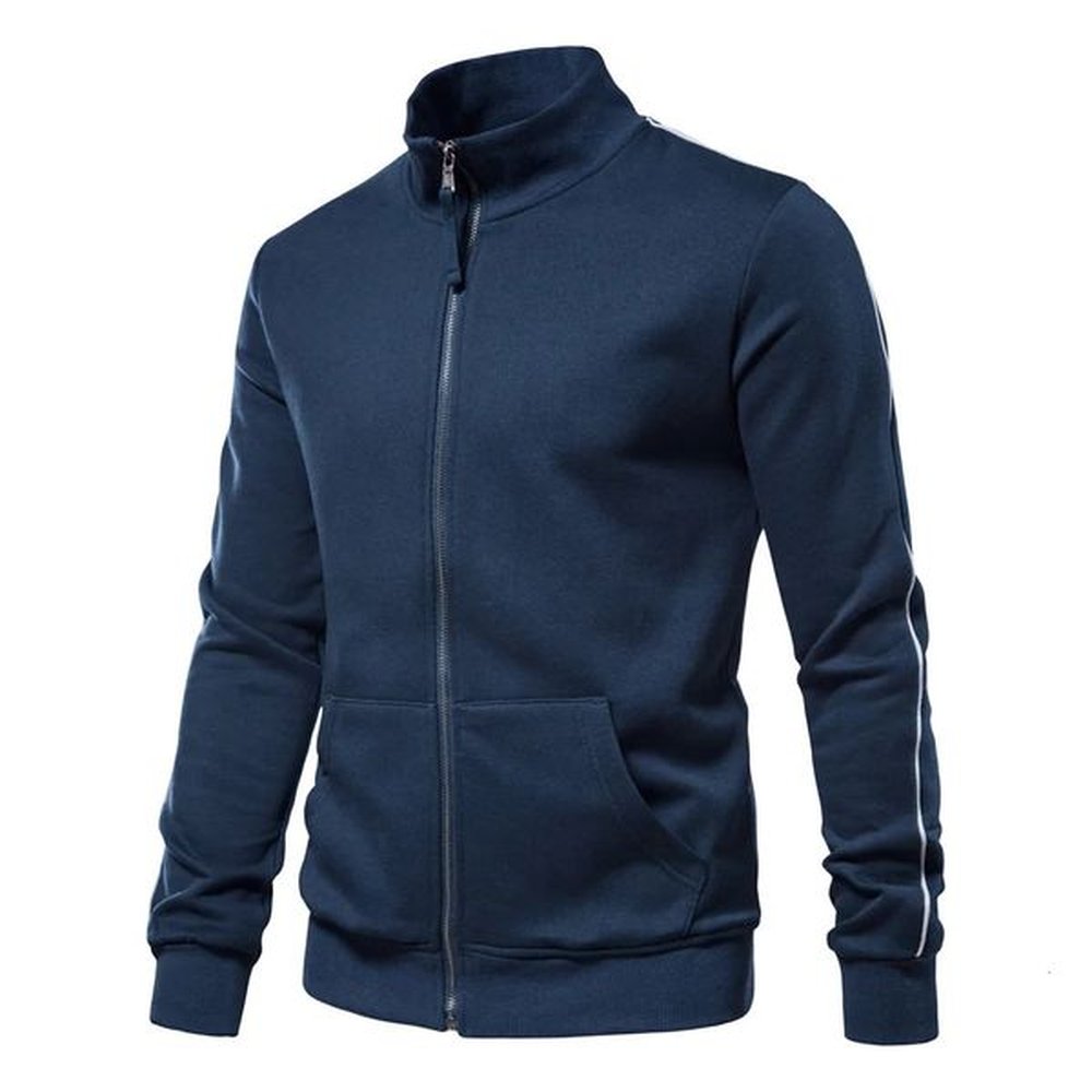 Autumn Mens Long Sleeves Zipper Knit Thin Fashion Hoodies Sweatshirt Solid Color Sport Cardigan Top Slim Fit Mens Clothing 241214