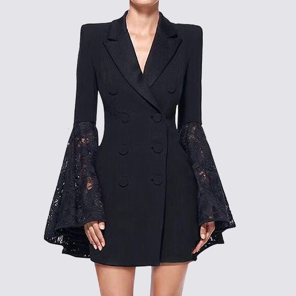 autumn new black fashion small coat womens design sense