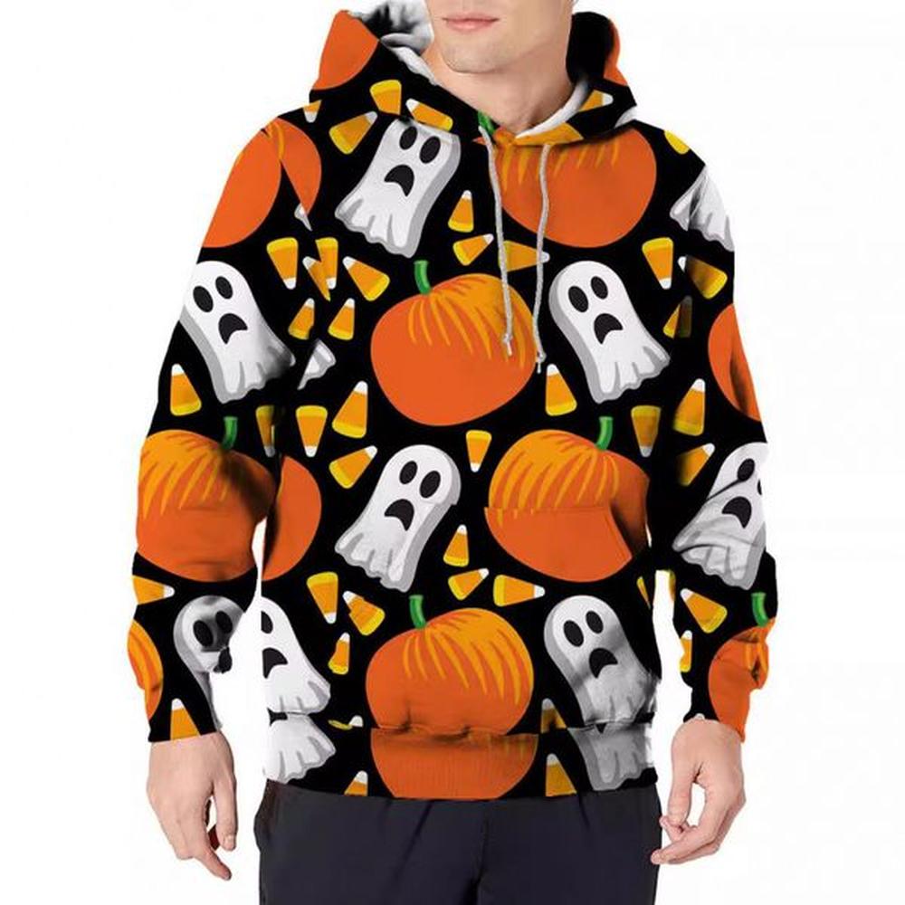 2024 Autumn New Halloween Digital Printed Youth Popular Men's Hoodie