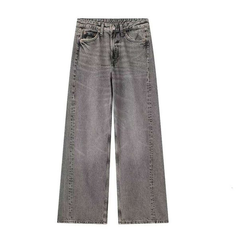 autumn product european and american womens wide leg middle waist