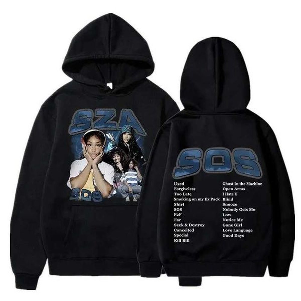 autumn sza printed hoodie womens fashion sportswear oversized casual long