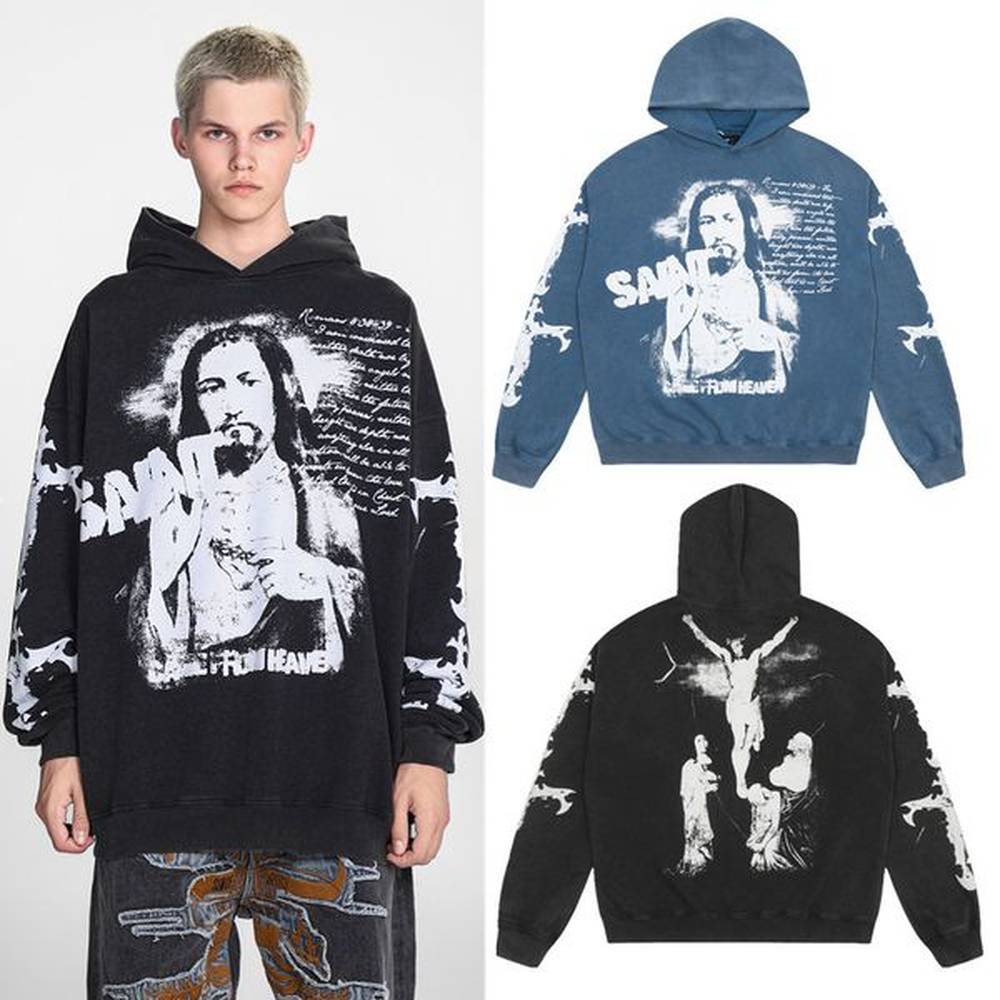 Autumn Thick Designer Sweatshirt Black Warm Pullover Long Sleeve Hoody Figure Letter Printed Sweater Woolen Terry Hoodie For Men and Women