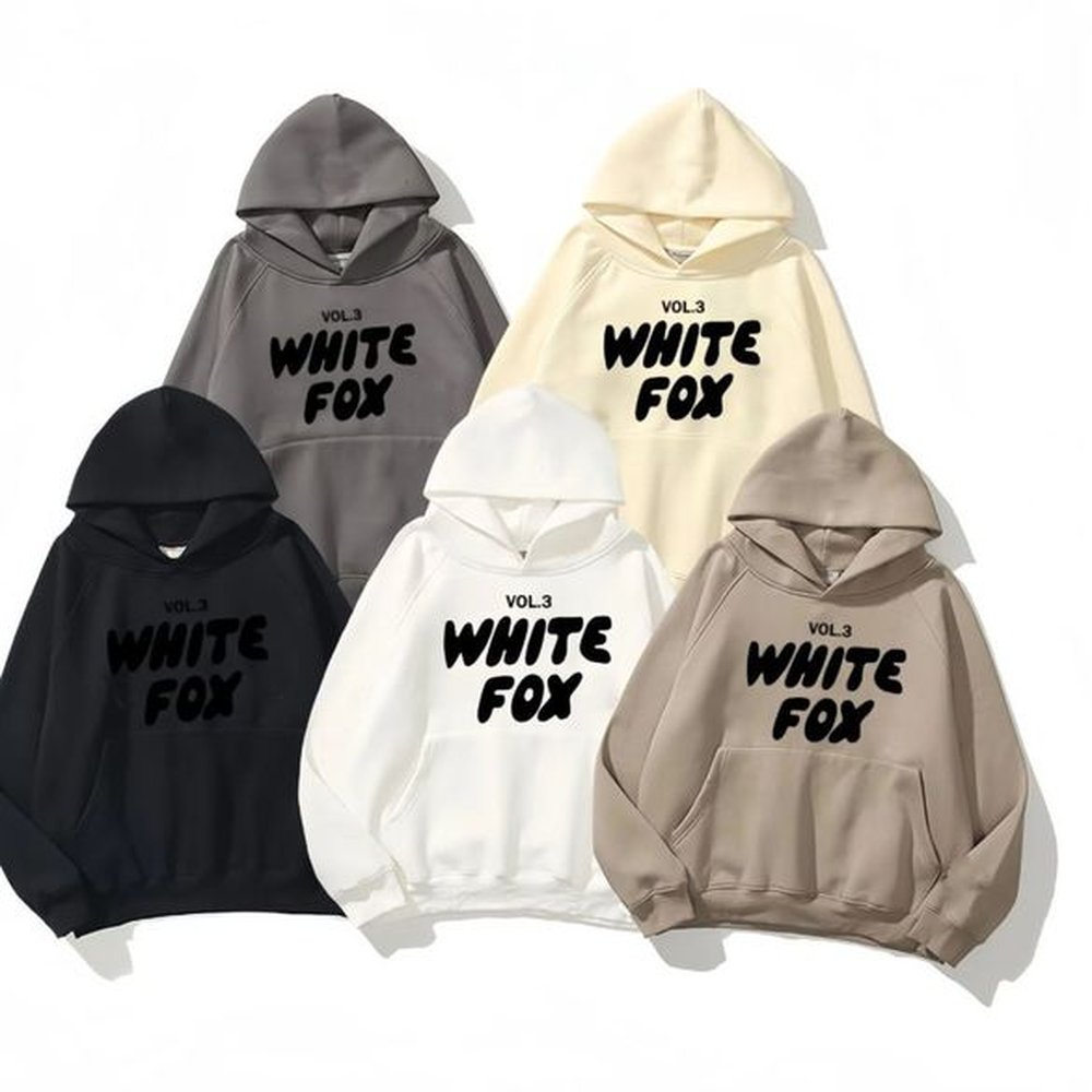 autumn winter fox hoodies for men women white printed clothes
