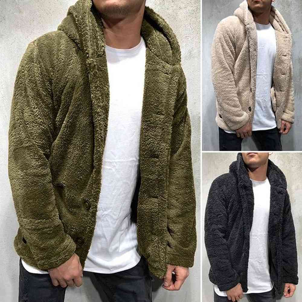 Autumn Winter Hoody Sweatshirt Coats Casual Male Long Sleeve Solid Color Fleece Hoodie Cardigan Coat Outwear FYY1028 241223