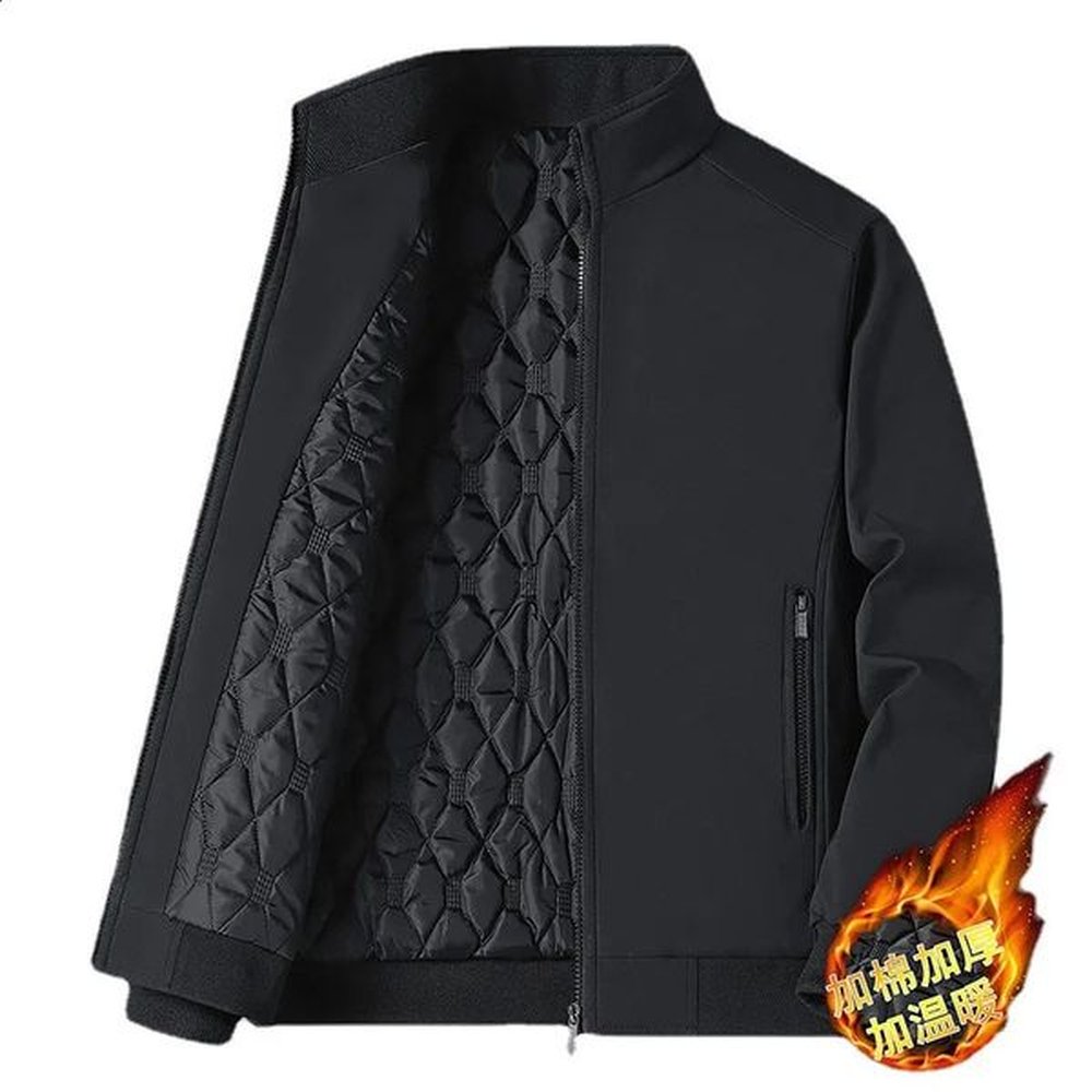 Autumn Winter Jacket Mens MiddleAged Large Size Loose Plus Cotton Thickened Warm StandUp Collar Coat Fashion Casual Dad 241105