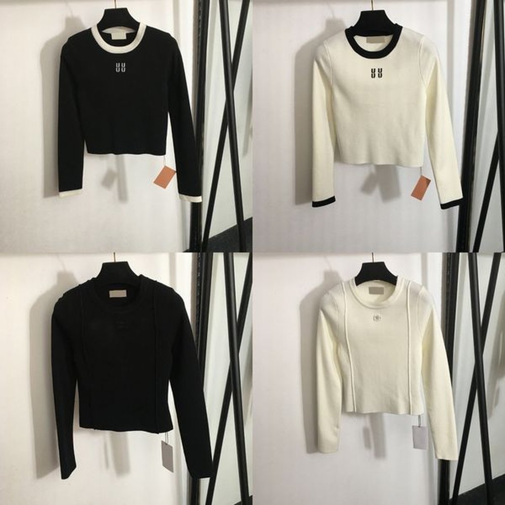 autumn winter knitwear women nail drill letter knitted top contrasting